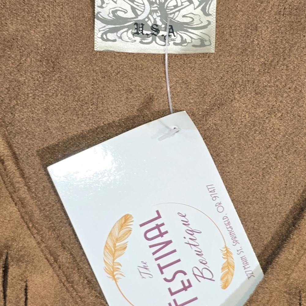 Vocal Tan Fringe Mini Dress - Picture 3 of 5